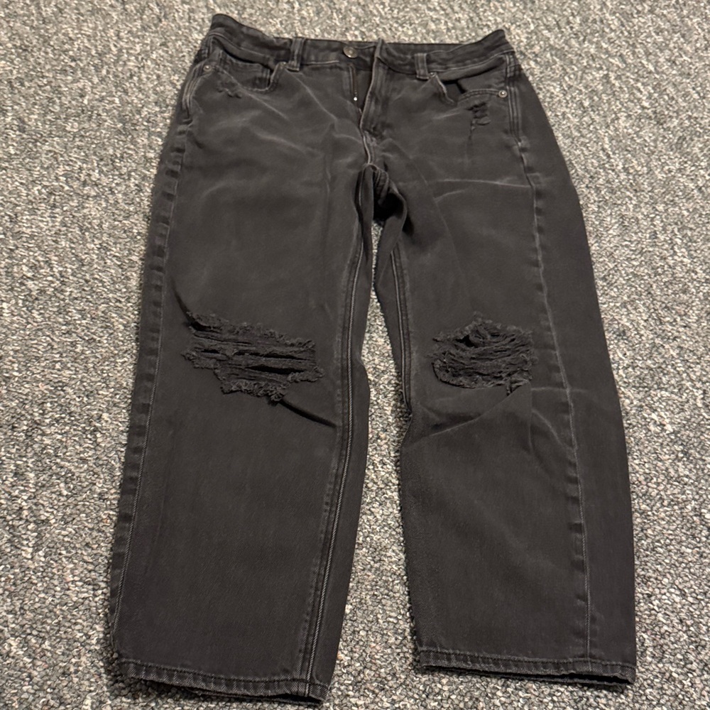 American Eagle Black Distressed Jeans